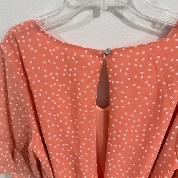 NWOT She & Sky Pink Polka Dot Short Sleeve Romper Size Large - Picture 6 of 8